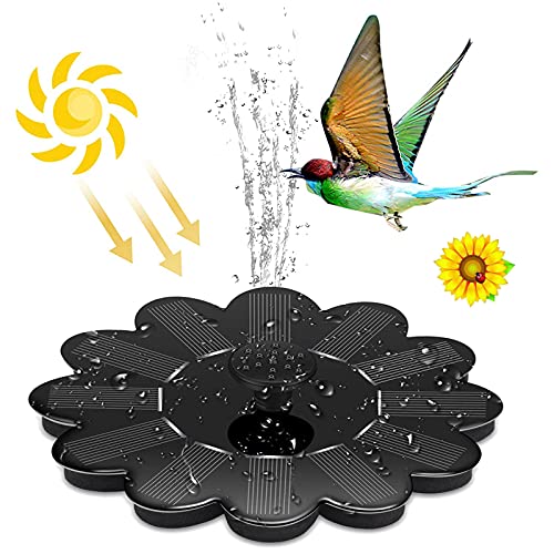 Solar Fountain for Garden Outdoor Aquarium,Floating Solar Water Fountain Free Standing Solar Pond Pump with 4 Nozzles,1.4W Solar Fountain Pump For Bird Bath,No Electricity Required-Flower 16cm(6.3inch