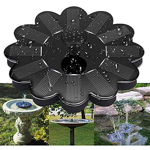 Solar Fountain for Garden Outdoor Aquarium,Floating Solar Water Fountain Free Standing Solar Pond Pump with 4 Nozzles,1.4W Solar Fountain Pump For Bird Bath,No Electricity Required-Flower 16cm(6.3inch