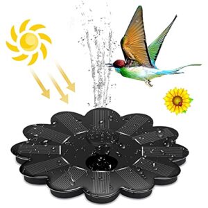 1.4w solar fountain pump for bird bath,floating solar water fountain free standing solar pond pump with 4 nozzles,solar fountain for garden outdoor aquarium,no electricity required-flower 16cm(6.3inch