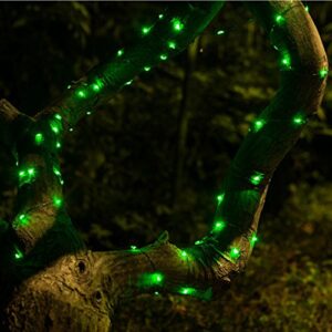 Solar Powered String Lights, 100 LED Copper Wire Lights, Waterproof Starry String Lights, Indoor/Outdoor Solar Decoration Lights For Gardens, Patios, Homes, Parties: 20 ft, Green - 4 Pack