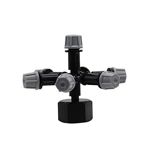 MANHONG Irrigation Dripper 1 Set Multi-Way 360 Degree Atomization Misting Grey Nozzles with 1/2" Thread Connectors Garden Irrigation Watering Sprinklers (Color : 7 Way)