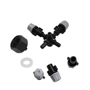 MANHONG Irrigation Dripper 1 Set Multi-Way 360 Degree Atomization Misting Grey Nozzles with 1/2" Thread Connectors Garden Irrigation Watering Sprinklers (Color : 7 Way)