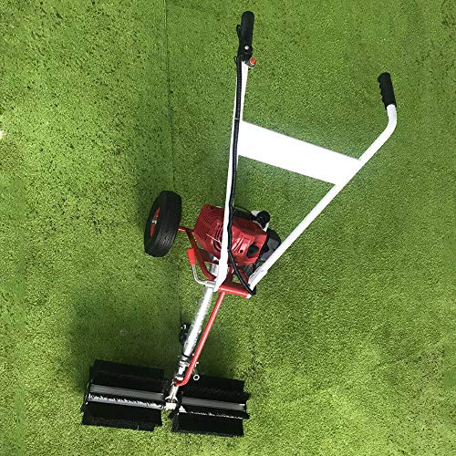 DONSU 43CC 1.7HP Sweeper Broom 2 Stroke Walk Behind Snow Sweeper Handheld Gasoline Brush Broom Sweeping Machine for Garden Lawn Yard Sidewalk Driveway Turf Grass Cleaning