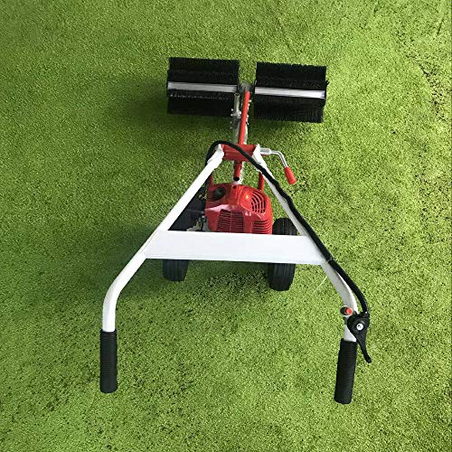 DONSU 43CC 1.7HP Sweeper Broom 2 Stroke Walk Behind Snow Sweeper Handheld Gasoline Brush Broom Sweeping Machine for Garden Lawn Yard Sidewalk Driveway Turf Grass Cleaning