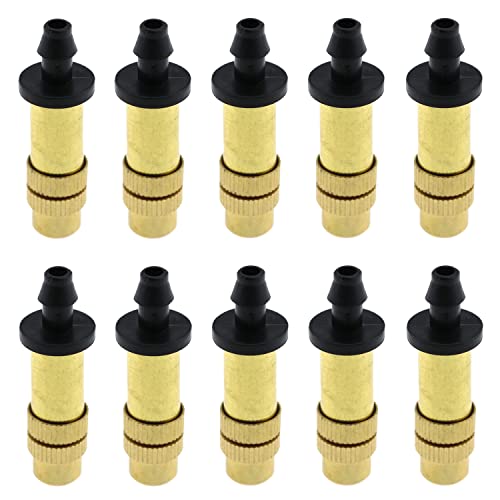 E-outstanding Spray Nozzle 10PCS Adjustable Irrigation System Copper Nozzle for Spray Garden Lawn Irrigation, Lawn Watering Nozzle