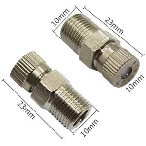 MANHONG Irrigation Dripper 2Pcs 0.1-0.6mm 1/8 Inch High Pressure Fog Misting Nozzle Copper Anti-drip Atomization Colling Sprinklers Garden Irrigation Tool (Color : 0.15mm)