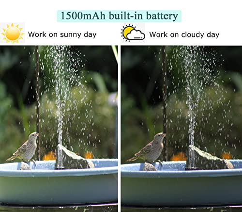 Lewisia 6W Solar Fountain Pump with Battery Backup for Patio Pool Koi Pond Bird Bath Garden Decoration Submersible Solar Powered Water Pump Kit