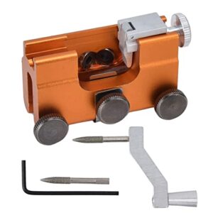 plplaaoo Chainsaw Sharpening Jig, Chainsaw Sharpener Kit, Portable Hand Crank Chain Sharpener, Hand-Crank Fast Chainsaw Sharpener Tool, Saw Blade Sharpener, for Lumberjack Garden Worker(黄色)