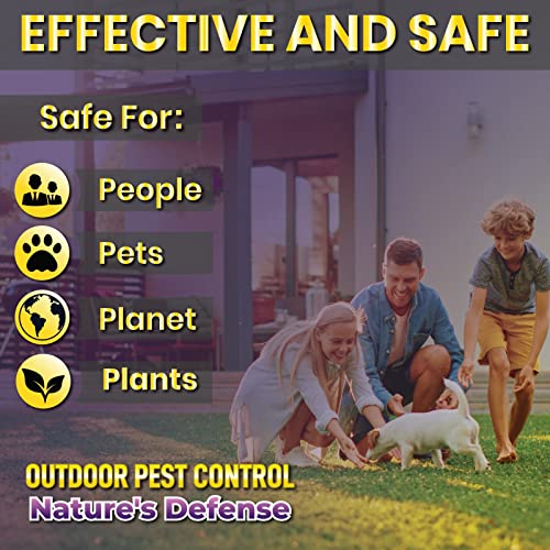 Natural Outdoor Pest Control Spray -Trifecta Nature's Defense: Insect Killer, Mosquito Killer, Spider Killer, Use For Lawns, Patios, Backyard Bug Repellent, Nano-Sized Essential Oils, Safe For People, Planet, Pets (Best Value Concentrate - 32oz)