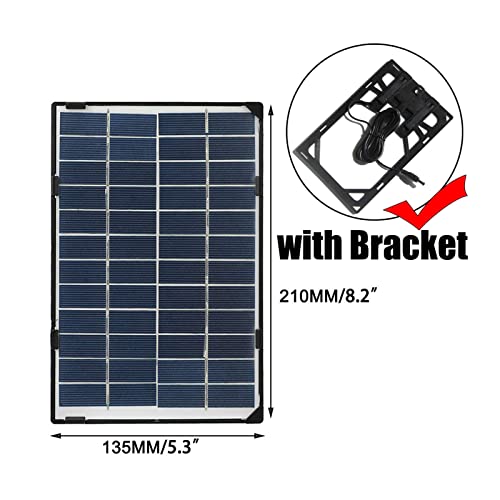 Irishom 6W 12V Solar Panel for Outdoor Security Camera Solar Cell with 10ft DC Output DIY Waterproof Solar Panel for Street Light Garden Lamp Home Fan Pump