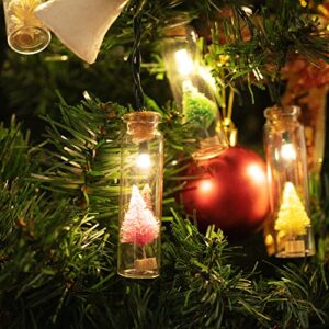 shinar Solar Lights 15 Glass Jar warmwhite LED with Christmas Tree Solar String Lights Lanterns Warm White for Outdoor Garden Christmas Tree Party Wedding Decoration Waterproof (Christmas Tree)