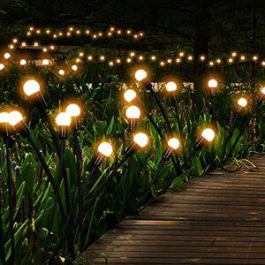 ohijoy swaying garden lights with built-in motor, 4pcs firefly lights outdoor ip65 waterproof, led garden decorative lights for pathway yard patio – warm yellow