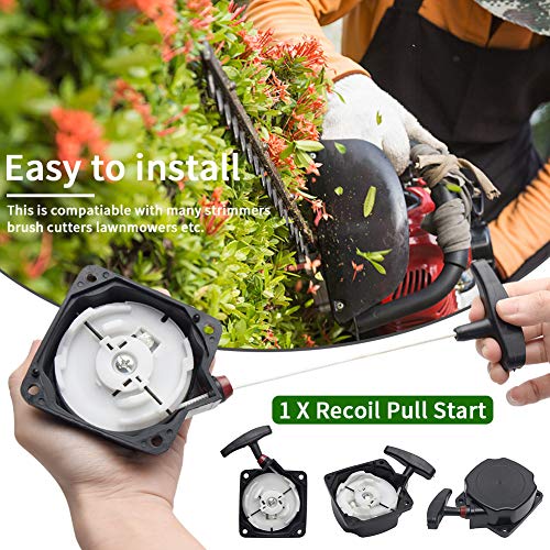 CfoPiryx Recoil Pull Starter, Universal Recoil Pull Start for Brush Cutter Lawn Trimmer Spare Parts Garden Tools(Black),Fit Various Strimmer Hedge Trimmer Brush Cutter