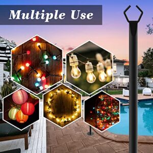 Beizelte 2 Pack 10FT String Light Poles,Metal Light Poles for Outside String Lights,with Fork,Hanging Light Poles for Patio,Backyard,Garden,Deck,Party,Wedding