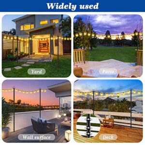 Beizelte 2 Pack 10FT String Light Poles,Metal Light Poles for Outside String Lights,with Fork,Hanging Light Poles for Patio,Backyard,Garden,Deck,Party,Wedding