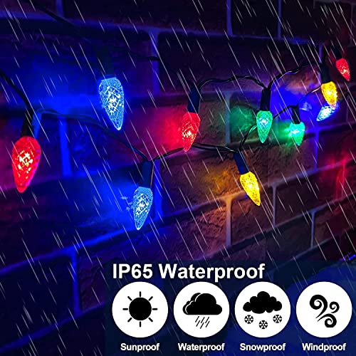 TURNMEON C6 Christmas String Lights Decor, 50 LED 16.4 Ft Battery Operated Fairy Lights Timer 8 Modes Waterproof Xmas Lights for Patio Garden Christmas Tree Decoration Indoor Outdoor Home (Multicolor)