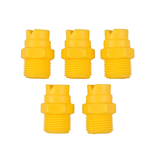 DOITOOL Water Hose Sprayer Yellow Nozzles 5pcs Plastic Nozzle Fan Shape Full Cone Tip PP Sprayer Nozzle Adaptor Connection For Home Garden (Yellow) Hose Adaptor Fire Hose Nozzle