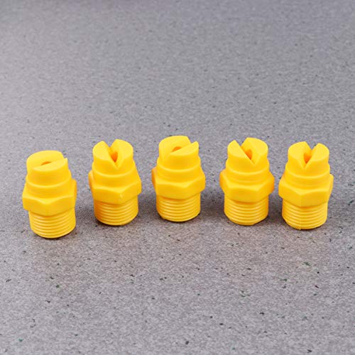 DOITOOL Water Hose Sprayer Yellow Nozzles 5pcs Plastic Nozzle Fan Shape Full Cone Tip PP Sprayer Nozzle Adaptor Connection For Home Garden (Yellow) Hose Adaptor Fire Hose Nozzle