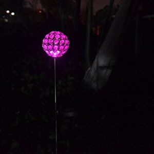 Florals Solar Crystal Ball Globe Light, Solar Power Multi-Color Color Changing LED Decorative Stake Garden Yard Light