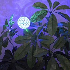 Florals Solar Crystal Ball Globe Light, Solar Power Multi-Color Color Changing LED Decorative Stake Garden Yard Light