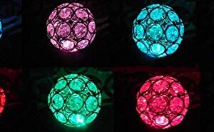 Florals Solar Crystal Ball Globe Light, Solar Power Multi-Color Color Changing LED Decorative Stake Garden Yard Light