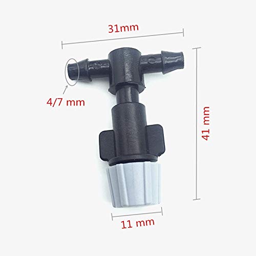 LRJSKWZC Garden Lawn Sprinkler Irrigation System 10 PCS Gray Spray Nozzle with 4 / 7mm Tee Apply Watering Sprayed On Plants Spray Radius 0.6-0.9m Sprayer Nozzle