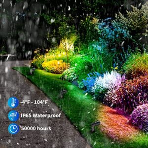 Musuger 1500LM LED High Brightness Outdoor Landscape Lighting 15W RGB Color Changing Landscape Lights Bluetooth Remote Control Spot-Lights with Plug in IP66 Waterproof Flood Light for Garden - 4 Pack