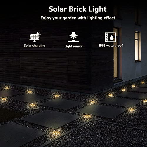 Aulaygo Small Solar Brick Lights Outdoor Waterproof Paver Lights Landscape Light Ice Cube Light for Garden, Pathway, Patio, Walkway Decor 1 Pack