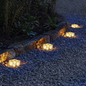 Aulaygo Small Solar Brick Lights Outdoor Waterproof Paver Lights Landscape Light Ice Cube Light for Garden, Pathway, Patio, Walkway Decor 1 Pack