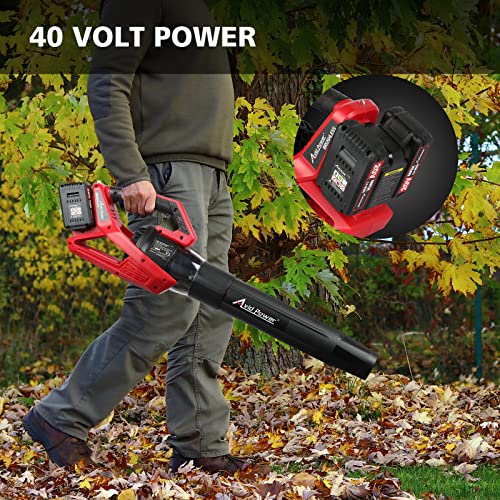 AVID POWER 40V Cordless Leaf Blower, Brushless Electric Leaf Blower 485-CFM 130-MPH, Battery Powered Blower with Two 2.0Ah Batteries, 1-Hour Fast Charger, 4 Speeds and Turbo Function