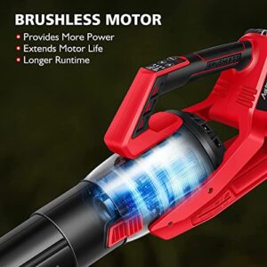 AVID POWER 40V Cordless Leaf Blower, Brushless Electric Leaf Blower 485-CFM 130-MPH, Battery Powered Blower with Two 2.0Ah Batteries, 1-Hour Fast Charger, 4 Speeds and Turbo Function