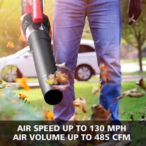 AVID POWER 40V Cordless Leaf Blower, Brushless Electric Leaf Blower 485-CFM 130-MPH, Battery Powered Blower with Two 2.0Ah Batteries, 1-Hour Fast Charger, 4 Speeds and Turbo Function