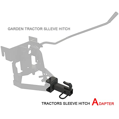 ELITEWILL Garden Tractors Sleeve Hitch Adapter Fit for 2" Reciever Heavy Duty Steel with Black Powder Coating