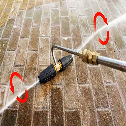 RIDGE WASHER Gutter Cleaner Attachment for Pressure Washer, with 2 Rotary Turbo Nozzle, 1/4 Inch Quick Disconnect, 3300 PSI