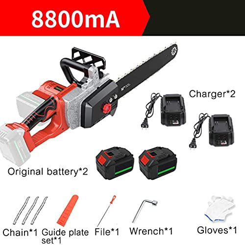 LLSS Mini Chain Saws for Trees Battery Powered 16-inch Cordless Handheld Chain Saw, 12800mAh Battery, 2200 Brushless Motor, Garden Trees and Urban Greening