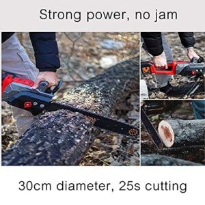 LLSS Mini Chain Saws for Trees Battery Powered 16-inch Cordless Handheld Chain Saw, 12800mAh Battery, 2200 Brushless Motor, Garden Trees and Urban Greening