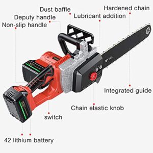 LLSS Mini Chain Saws for Trees Battery Powered 16-inch Cordless Handheld Chain Saw, 12800mAh Battery, 2200 Brushless Motor, Garden Trees and Urban Greening