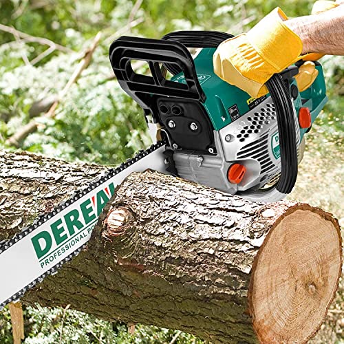 DEREAL 62cc Gas 18'' Chainsaw 2 Cycle Gasoline Powered Chain Saws Handheld for Home Garden