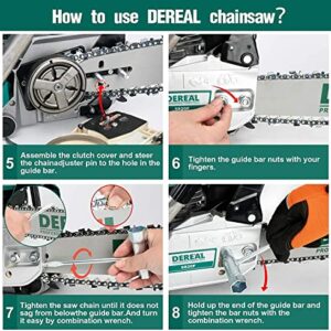 DEREAL 62cc Gas 18'' Chainsaw 2 Cycle Gasoline Powered Chain Saws Handheld for Home Garden