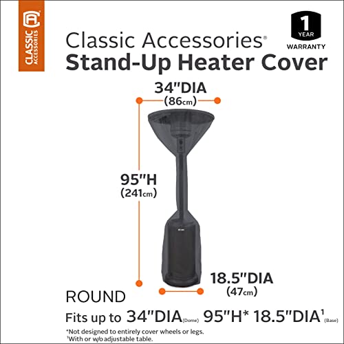 Classic Accessories Water-Resistant 34 Inch Round Stand-Up Patio Heater Cover, Patio Furniture Covers