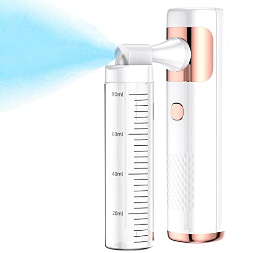 Wireless Disinfectant Fogger Mist Gun, Portable Nano Mist Sprayer, Handheld Electric Sprayer Steam Gun Rechargeable Atomizer Sprayer for Home, Indoor, Office, School, Car, Garden, Outdoor(White)