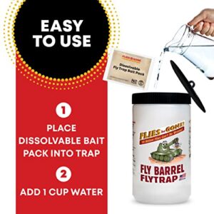 Flies Be Gone Fly Trap Refill Packs - 6 Original & Dissolvable KM34 Bait – All Natural Attractant Non Toxic - Replacement Pouches for All Reusable & Rechargeable Outdoor Fly Catchers - Made in USA