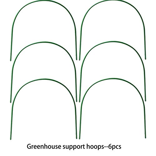 Support Hoop Greenhouse Frame Garden Hoops-6Pack, 4Ft Long Plant Support Hoops Rust-Free Grow Tunnel, Plastic Coated Tunnel Hoop Support Hoops for Garden Stakes Fabric