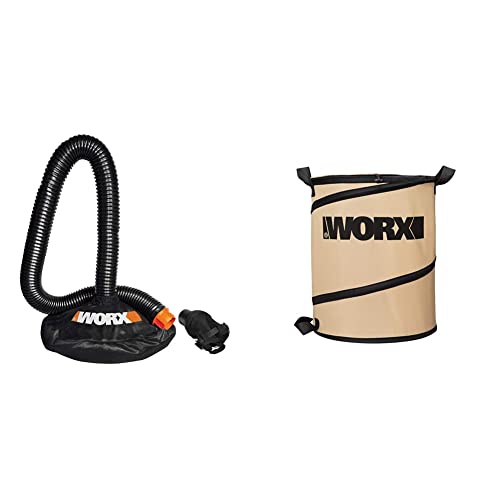 WORX WA4054.2 LeafPro Universal Leaf Collection System for All Major Blower/Vac Brands & WORX WA0030 Landscaping 26-Gallon Collapsible Yard Waste Bag/Leaf Bin