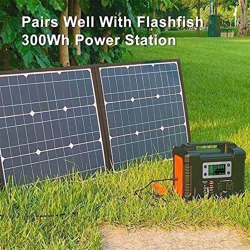 100W 18V Portable Solar Panel 5V USB Flashfish Foldable Solar Cells Battery Charger Folding Outdoor Power Supply Camping Garden (Color 50W) (100w) (50w)