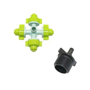 Xiaochen Lawn Irrigation Garden Watering 5 Pieces of Cross-Atomization Nozzle Garden Greenhouse Atomization Spray Nozzle Agricultural Tools Mist Sprayer (Color : Light Green)