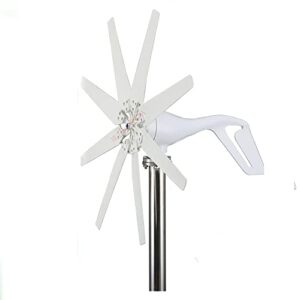 huizhitengda 3000w no noise wind turbine mppt controller,12v/24v/48v small wind turbine for home use for outdoor gardens(white,8 blades),48v