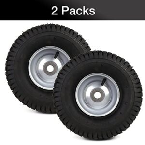 (2 Pack) 15 x 6.00-6 Tire and Wheel Set - for Lawn Tractors with 3” Centered Hub and 3/4" Sintered iron bushings