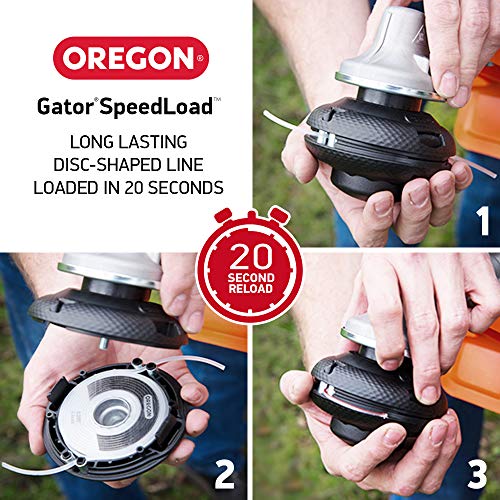 Oregon Gator SpeedLoad Universal 4-1/2” Trimmer Head & Line for Gas String Trimmers & Multi Tools Up To 25cc. Fits Ryobi, Homelite, TroyBilt, Stihl and more