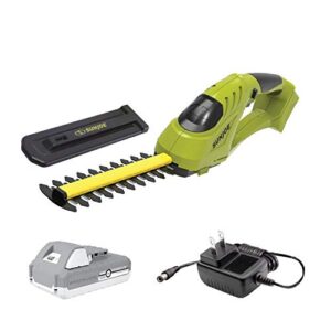 sun joe 24v-sseg-lte 24-volt cordless handheld shrubber + trimmer, kit (w/ 2.0 ah battery + quick charger), 12 x 4 x 4 inches